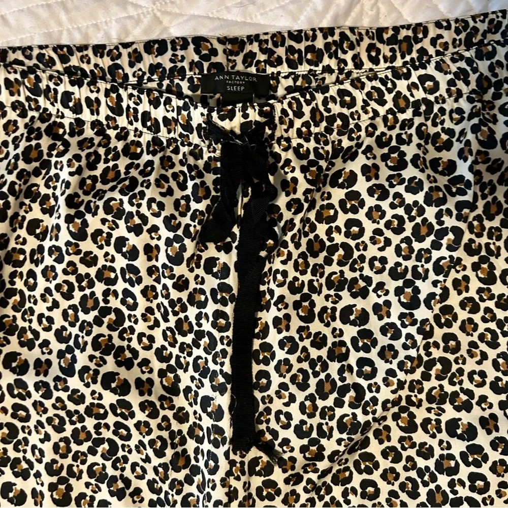 Ann Taylor Leopard Print Satin Pajama Pants - Picture 3 of 3